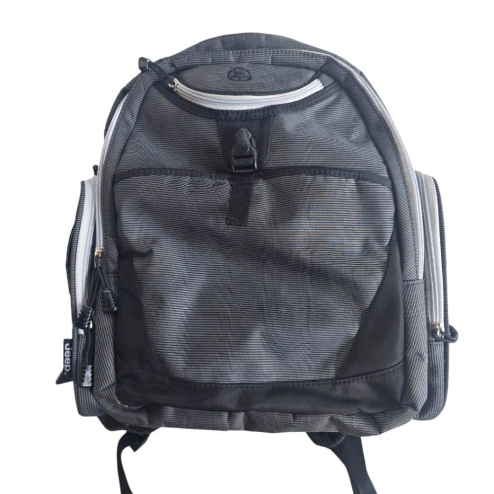Jeep Adventures Backpack Diaper‎ Bag Grey Black Insulated Pocket